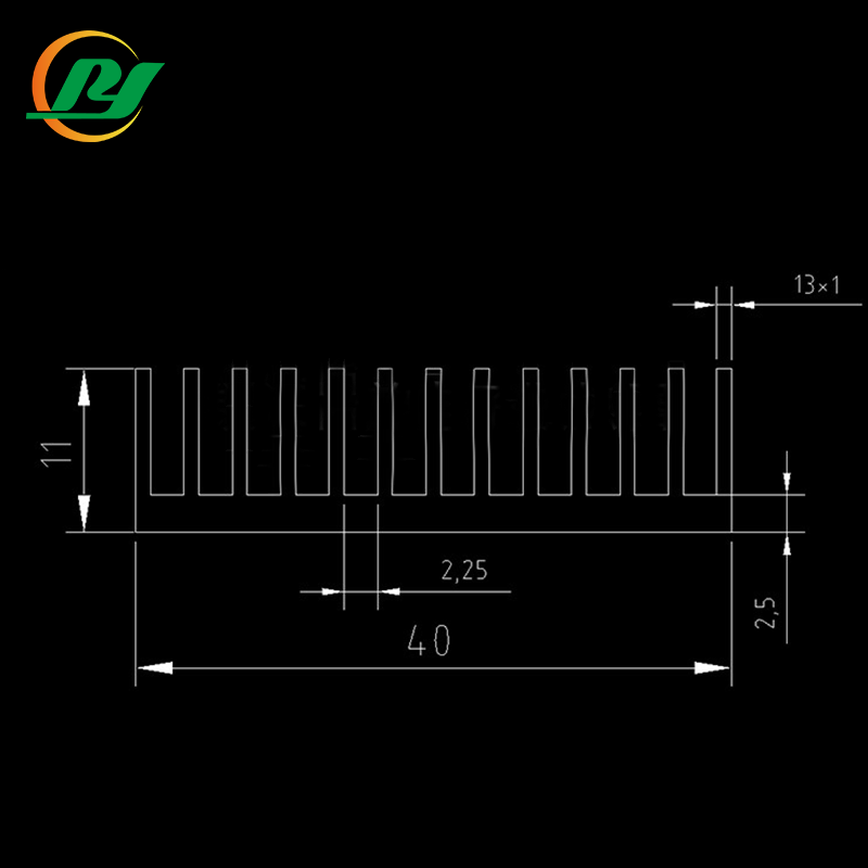 LED холодный кованый алюминиевый корпус радиатора W40mmH11mmL100mm