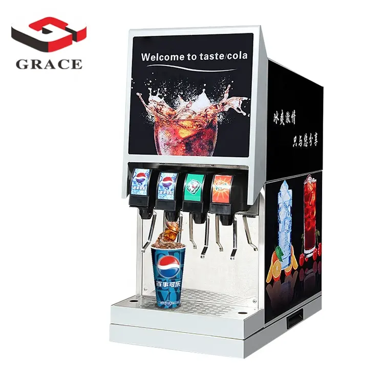 Commercial Self Serve 3 4 Flavours Soda Fountain Dispenser Pepsi Coke Post Mix Bevaerage Dispenser
