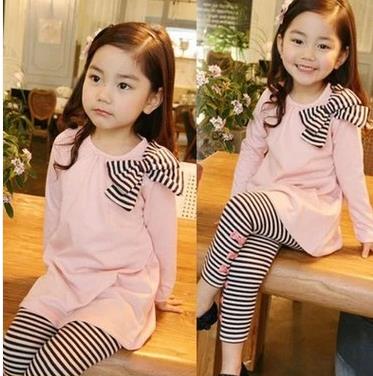High quality 2023 long sleeve autumn girls boutique clothing sets 2 pieces 100% cotton casual kids clothing set for 3-8t girls