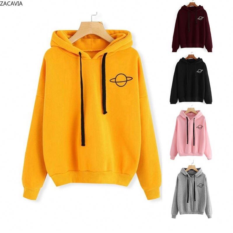 Women Sweatshirt Autumn Long Sleeve Hoodies Harajuku Hoodie Planet Print Sweatshirt Women Streetwear Hoodies