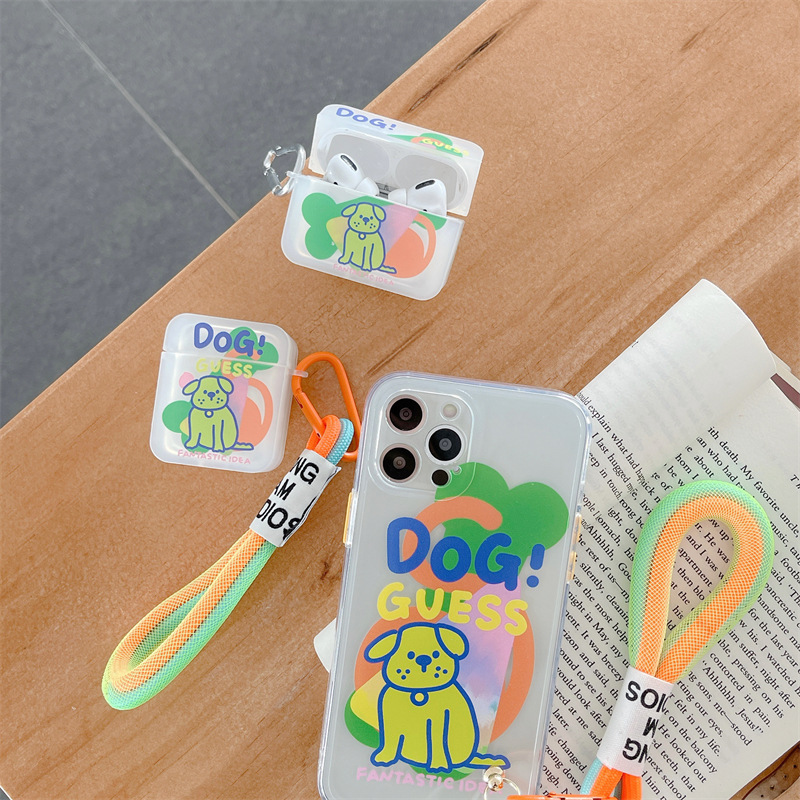 Новый стильный пылезащитный чехол для Airpods 1, 2, забавный защитный чехол для наушников с мультяшной милой собакой и зарядным устройством для Airpod, силиконовый чехол IMD