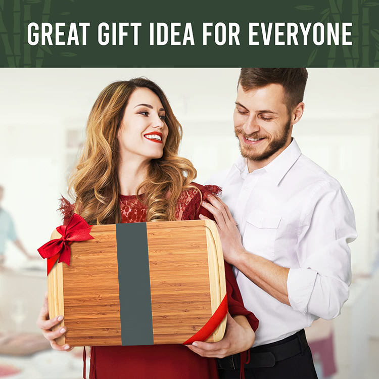 Wood Butcher Block and Wooden Carving Board for Meat and Chopping Vegetables, Bamboo chopping board with juice groove