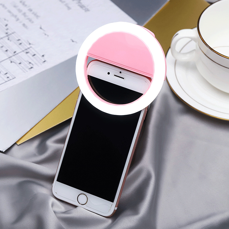 Custom rechargeable makeup selfie ring light mini camera video cell phone led fill light with clip