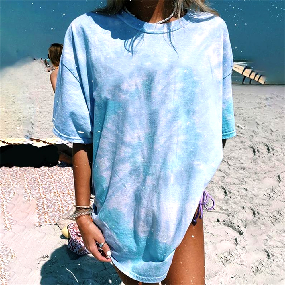 Women's Hot Sale girls teenager Summer good oversized 100% Cotton Tie Dye T-shirts