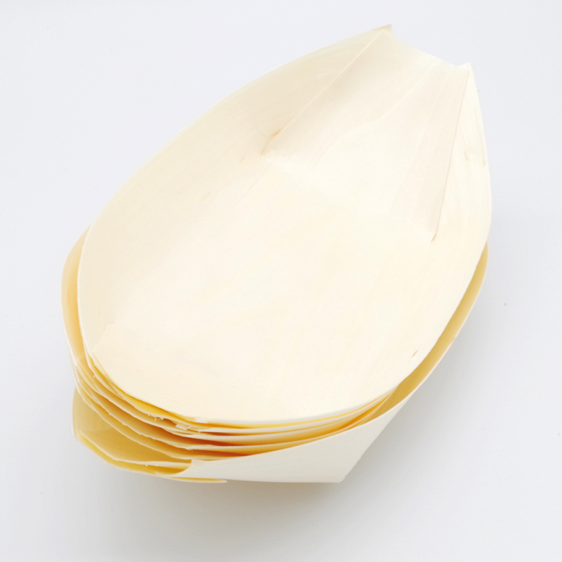 Premium Bamboo Boat Natural and Disposable Wood Boat Plates For Sushi