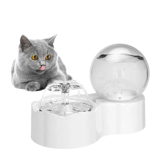 2.3L Electric Pet Drinking Water Detachable Ball Tank Automatic Cat Transparent Water Fountain For Pets