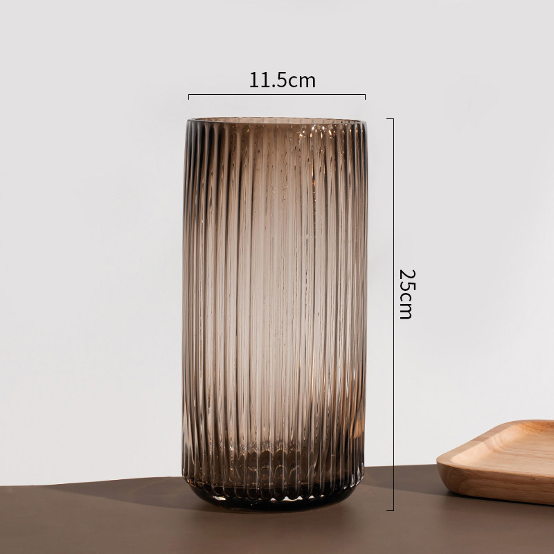 Factory directly sell houseware cheap colored big size elegant cylinder customized glass vase for home decoration