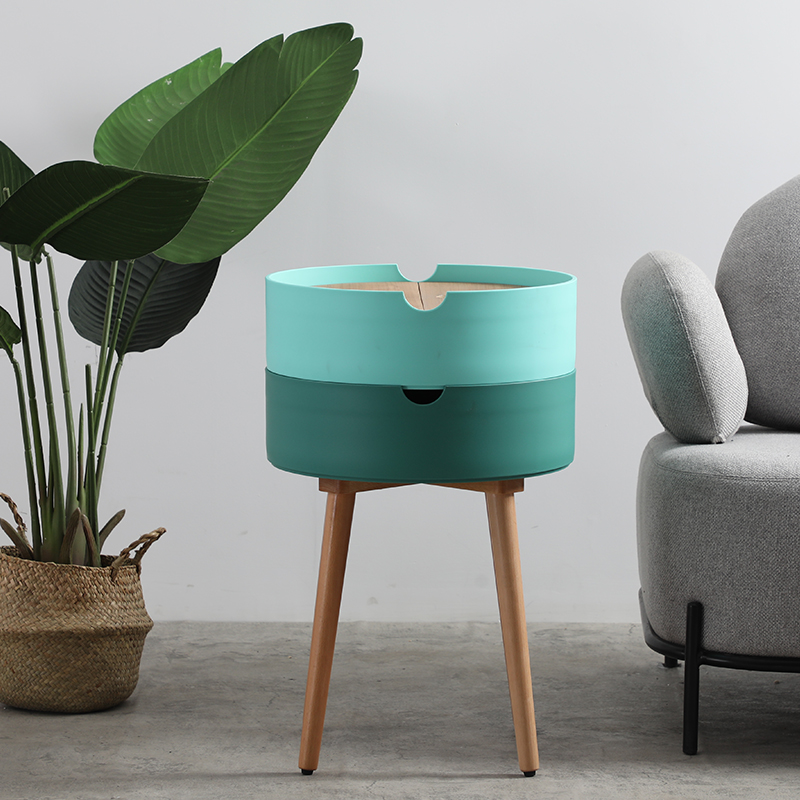 Nordic Modern Living Room Furniture Bedroom Bedside Wood Storage 2 Tier Coffee Side Table for Sofa