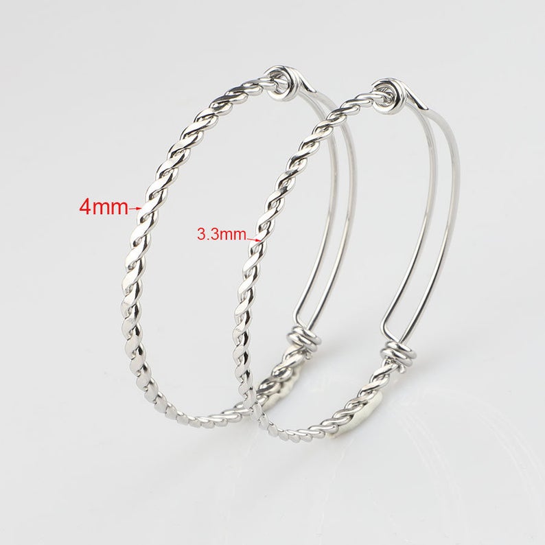 Inspire jewelry factory custom high quality jewelry Twist Stainless Steel Bracelet Adjustable Bangle hot selling women jewelry