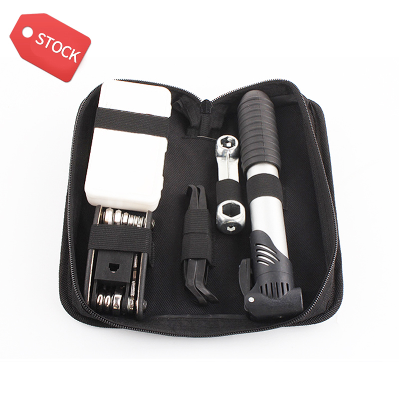 Bicycle Repair Kit Tire Set Pump Repair Wrench Set Mountain Bike Multifunctional Portable Bicycle Repair Tool Kit with Mini Pump