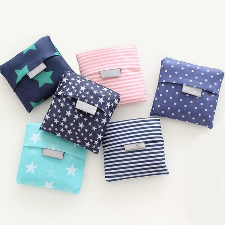 Oxford cloth custom logo polyester nylon vest eco bag Foldable portable shopping bag