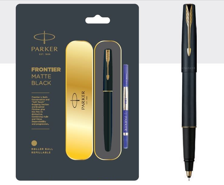 Шариковая ручка Parker frontier матовая черная отделка gt из нержавеющей стали, роскошная Шариковая ручка parker, сверхтонкие заправки
