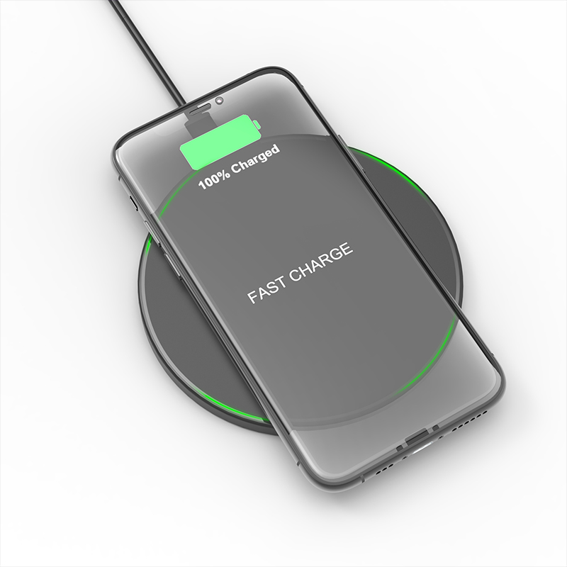 Сертифицированное CE зарядное устройство стандарта QI 10 Вт Беспроводное зарядное устройство для сотового телефона Быстрая зарядка