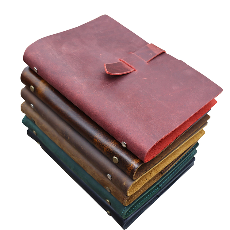 Gift Kulit Vintage Cowhide Leather Journal Notebook A5 Genuine Leather Sketchbook with 6 Ring Binder
