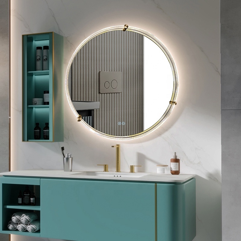 Antique Wall Mirror Decorative Hanging Oval Mirror for Bathroom Gold Make up Mirror