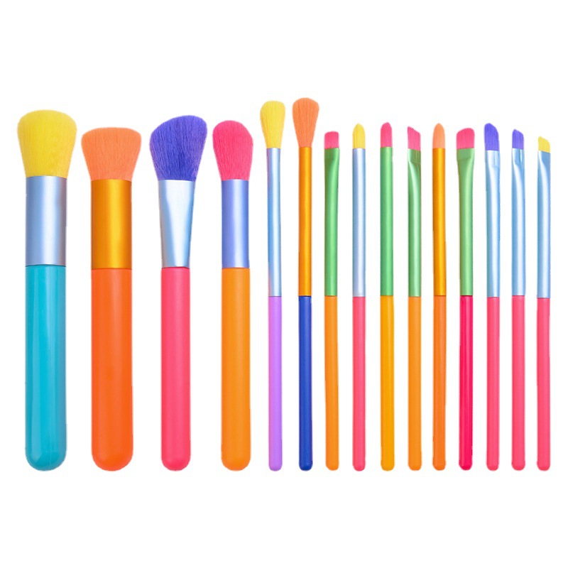 HZM 5PCS 10PCS 15PCS Eyeshadow Make Up Brush Professional Beauty Tools Colorful makeup brush multicolor makeup brush set