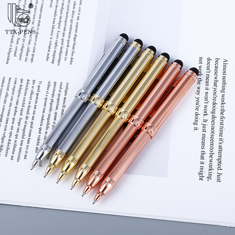 Slim 2 In 1 Metal Stylus Touch Pen Multi Colors cheap metal ballpoint pens for hotel
