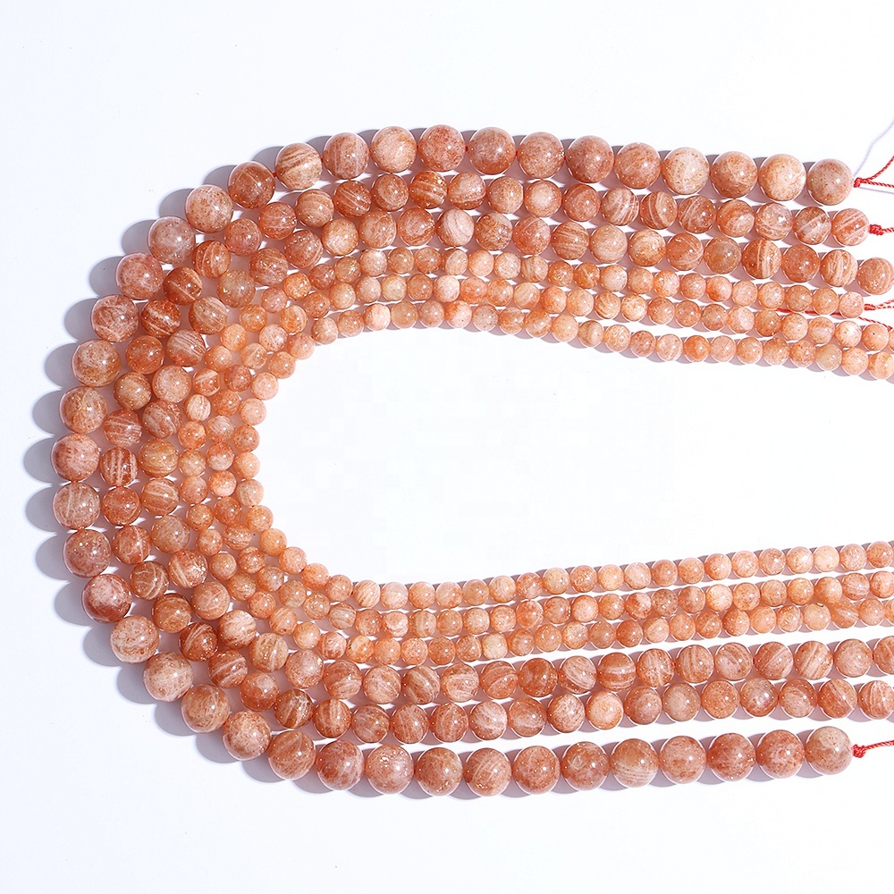A+ Natural Brazil Golden Sunstone Beads 6mm/8mm/10mm Loose Gem Stone Beads for Jewelry Making Bracelet DIY Accessories