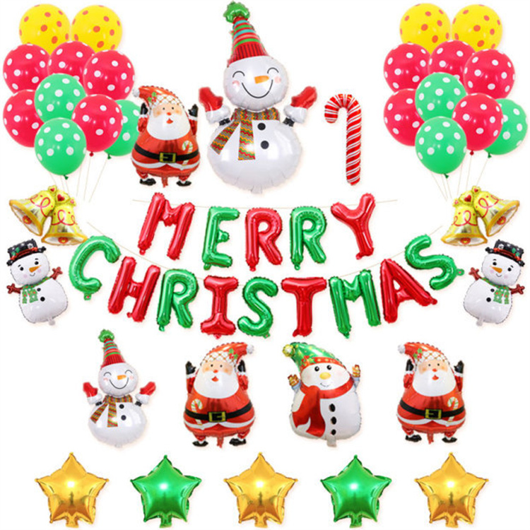 new year party supplies santa claus Xmas tree foil letter balloons for christmas