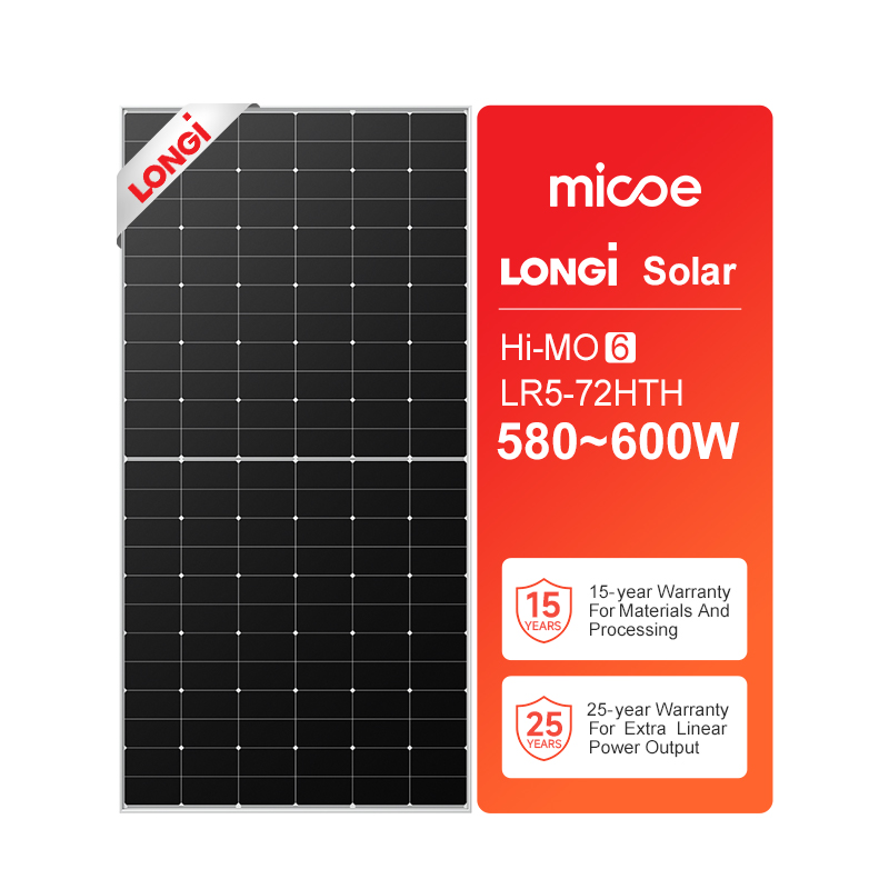 Baterias Para Paneles Solares 580w 585w 590w 595w Monocrystalline Solar Cell Panel Price Hi Mo6 Longi Solar Panel 600w