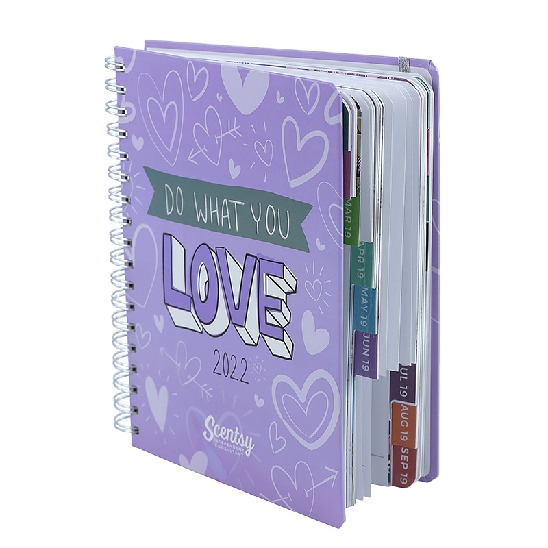 Custom A5 Spiral Notebook yearly 2022 agenda planner notebook with index