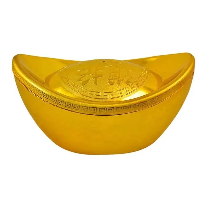 Existing gold ingot shaped metal gift box