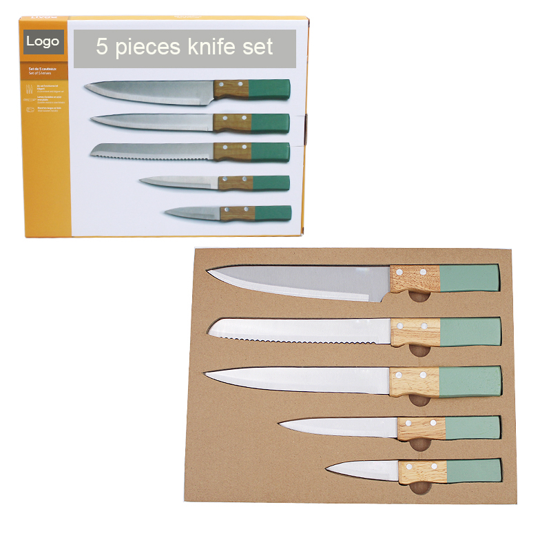2021 amazon new style 5 pieces kitchen knife set with customized box