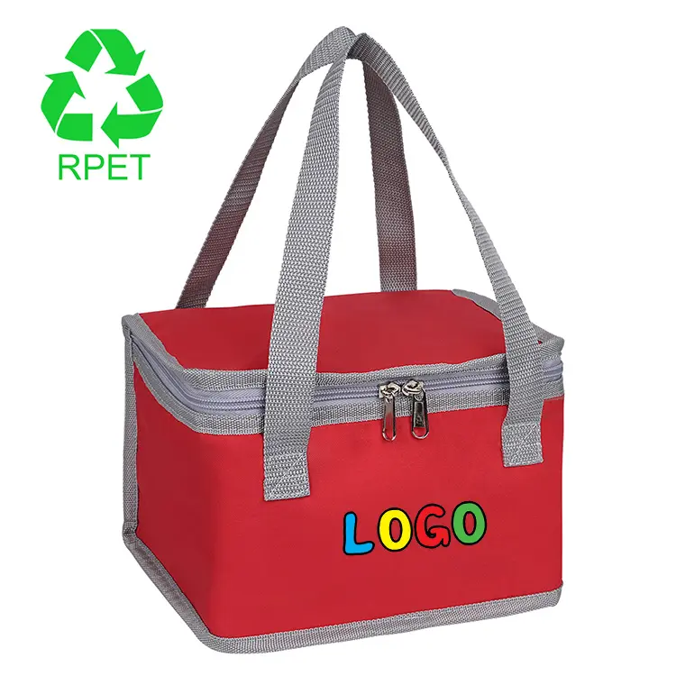 Wholesale custom RPET aluminium foil small rectangle soft insulated cooler lunch bag