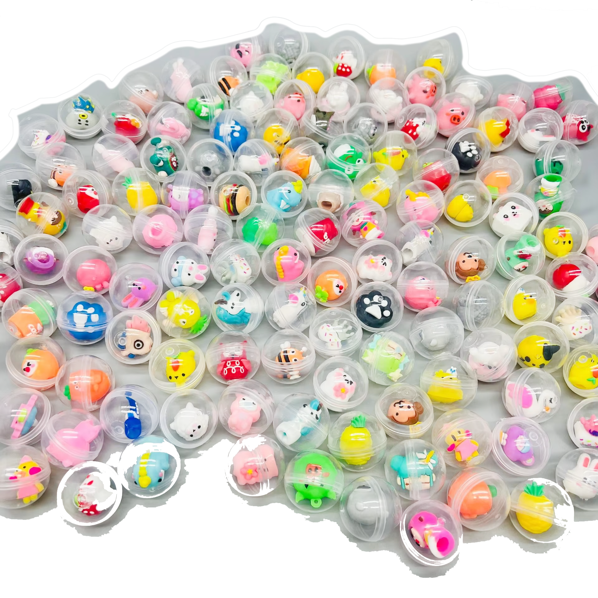 32*32mm Transparent Twisted Egg Toy Games Surprise Eggs Gachapon Vending Machine Capsule Toys Round Ball Filled Doll Toys