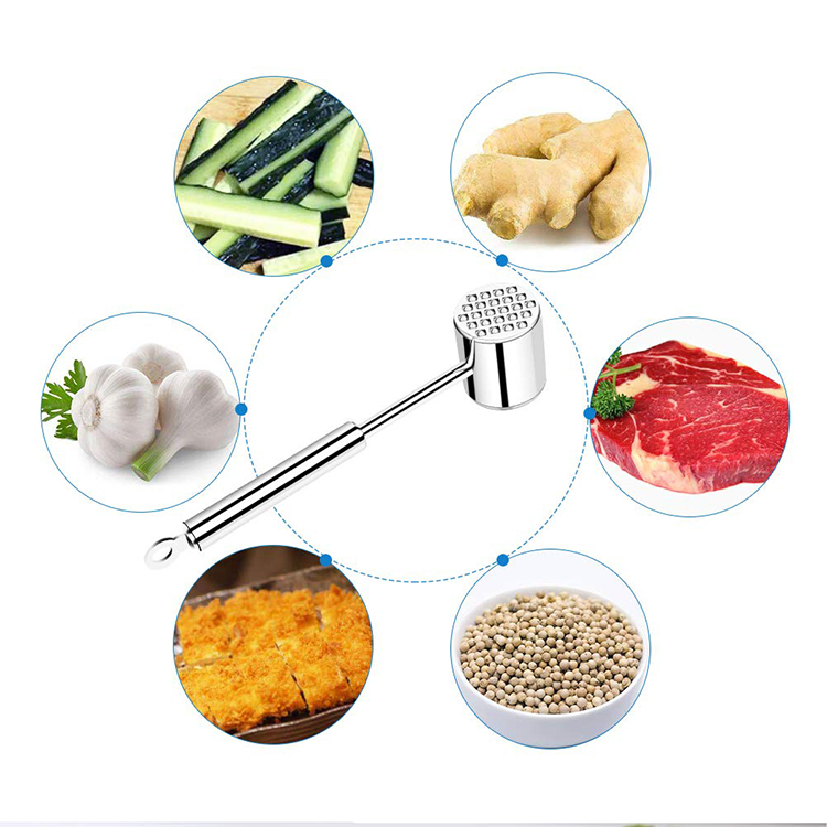 Double-Sided Meat Stainless Steel Tenderizer Hammer Mallet Double-Sided Hammer