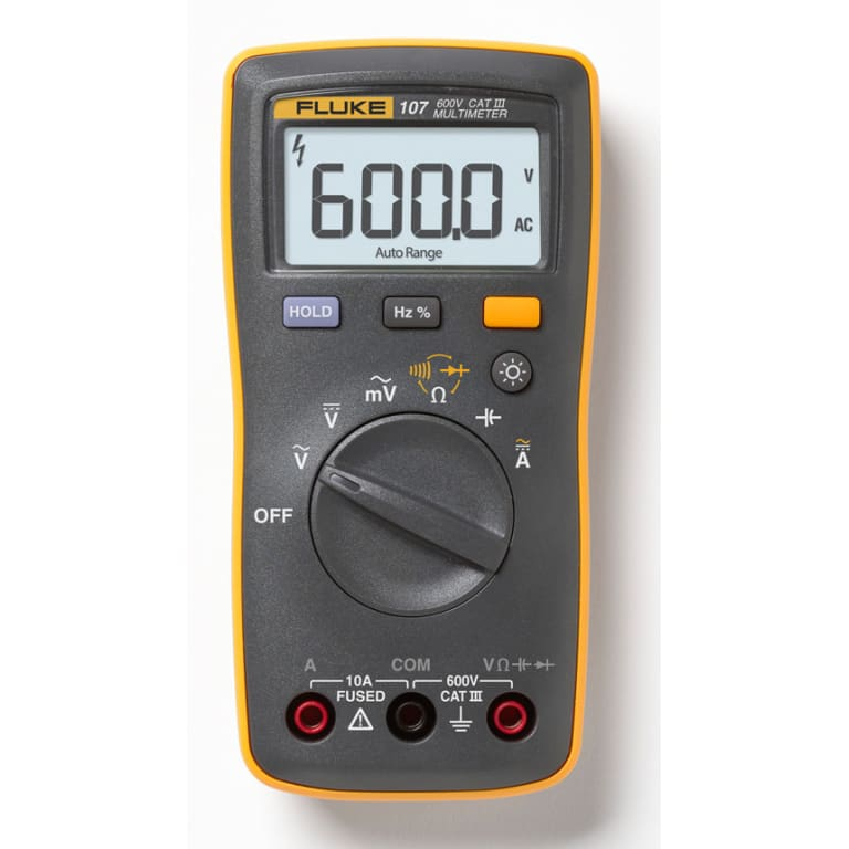 Fluke 107 ESP Цифровой мультиметр пальмового размера, CAT III, 600 В