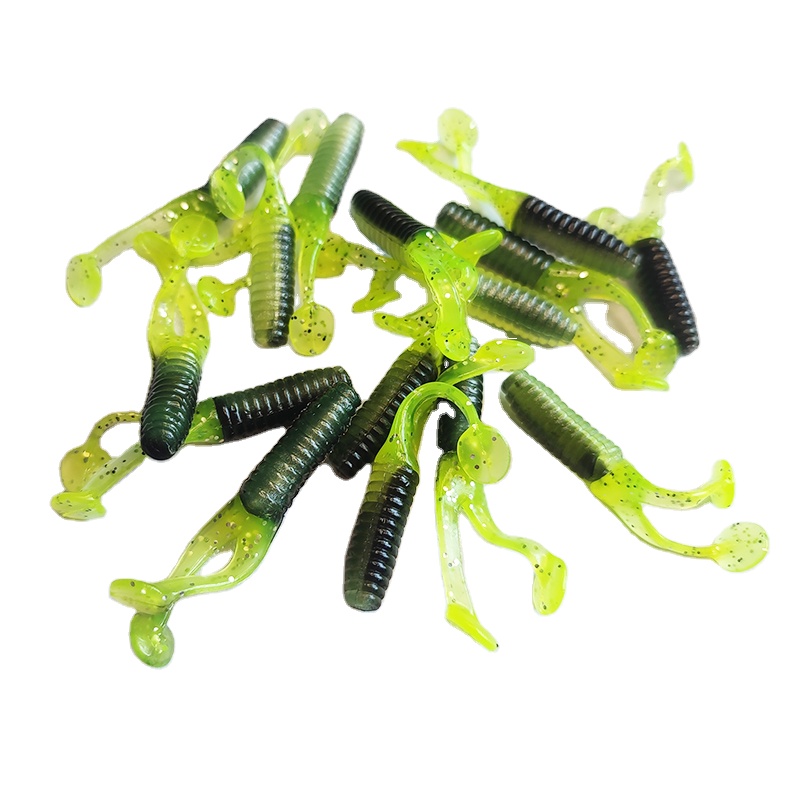Alpha Wholesale 45mm Single Tail Soft Maggot Grub Lure Worm Silicone Fishing Bait Lure