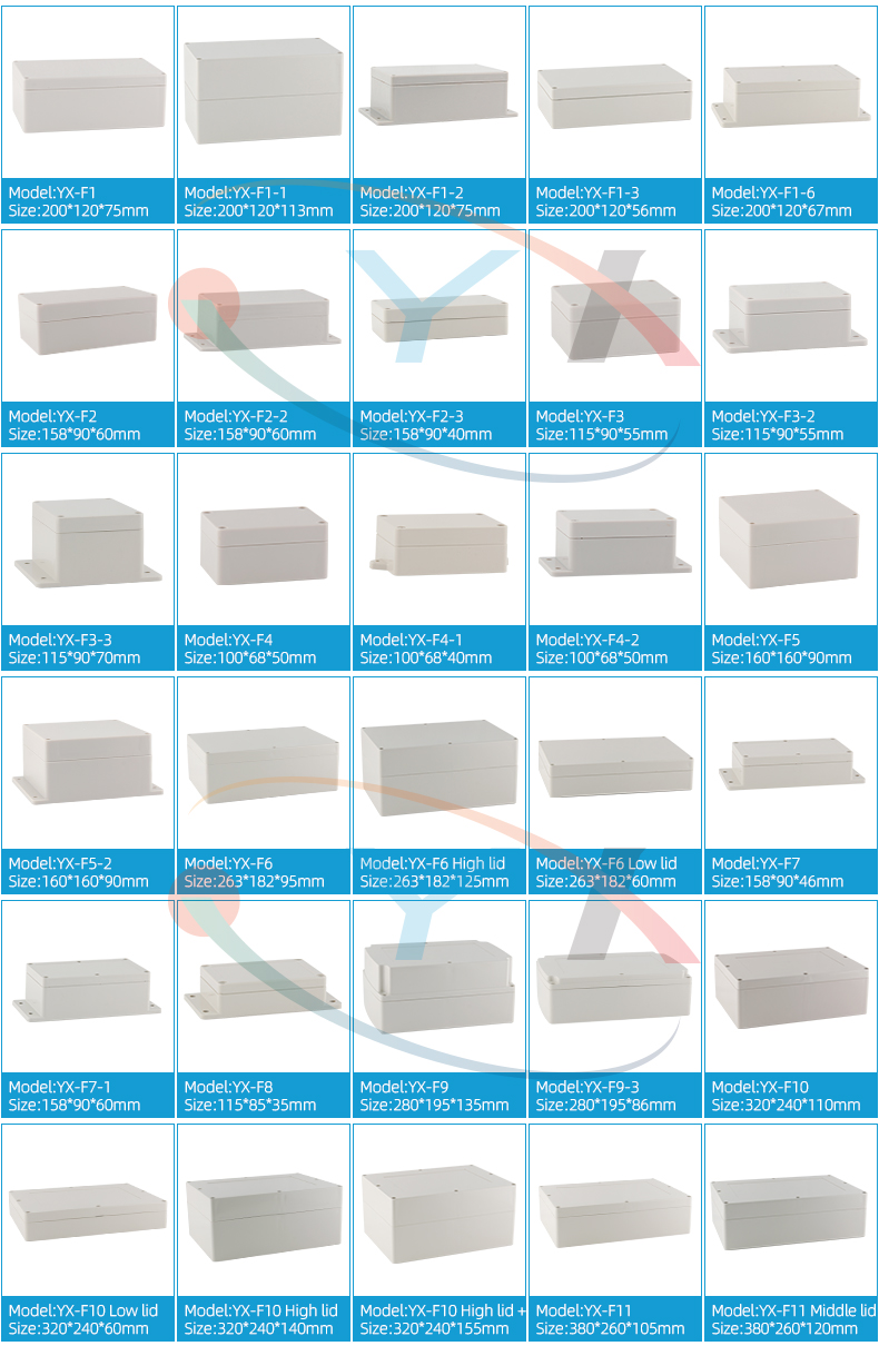 Custom ABS IP66 pcb enclosure plastic electronic waterproof junction box outdoor battery case enclosure