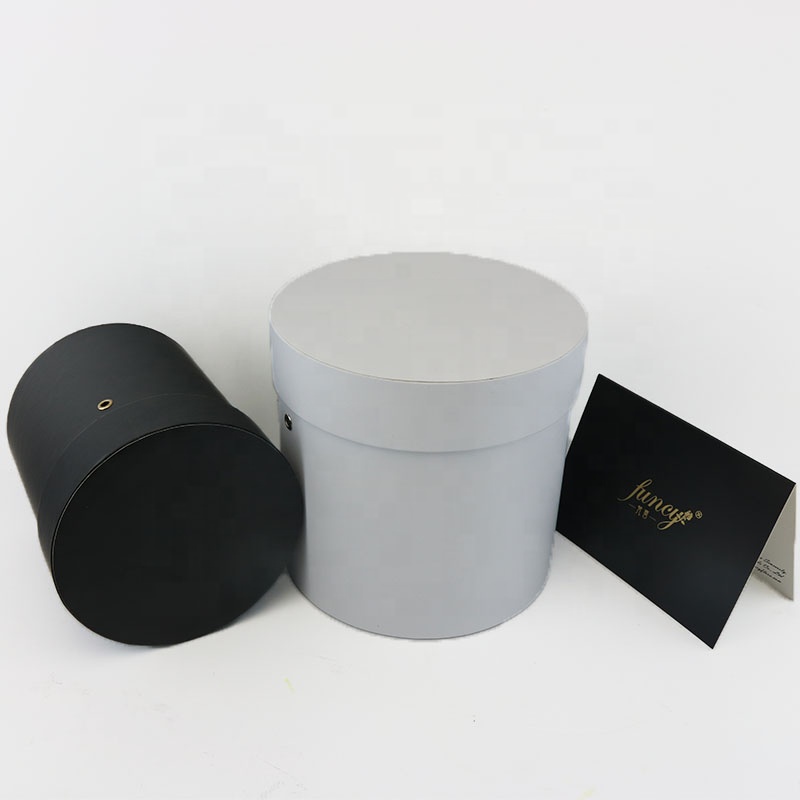 Craft Box Black and White Flower Arrangement Gift Round Flower Box