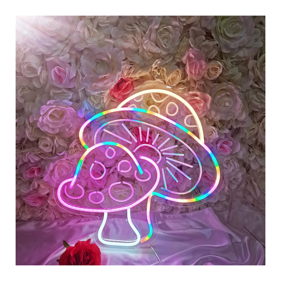 In Stock Mini 3D Art USB Rainbow Mushroom Neon Sign Custom Neon Sign Led Neon Sign