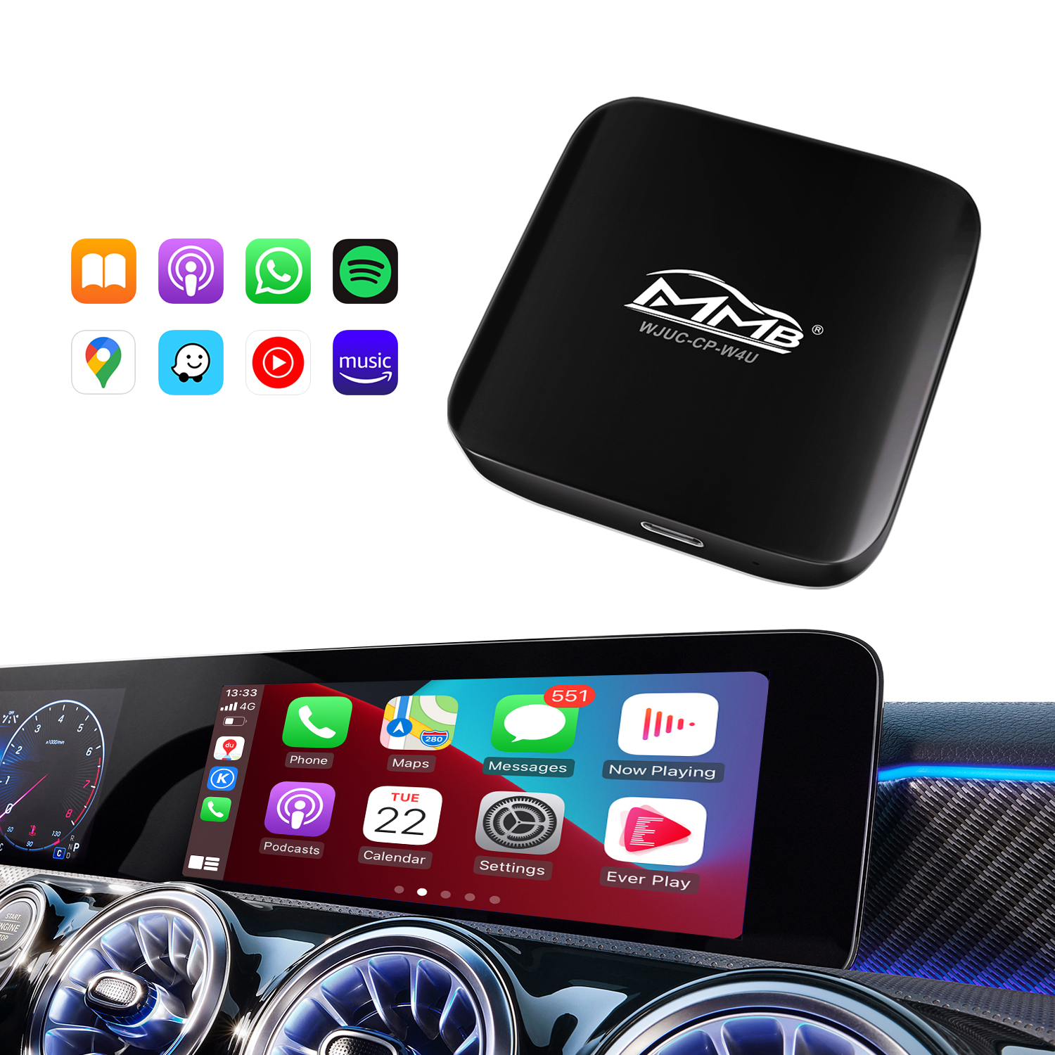 Беспроводной адаптер Carplay, адаптер CarPlay, проводной, беспроводной, carplay ai box, OEM, Заводская автомобильная игра