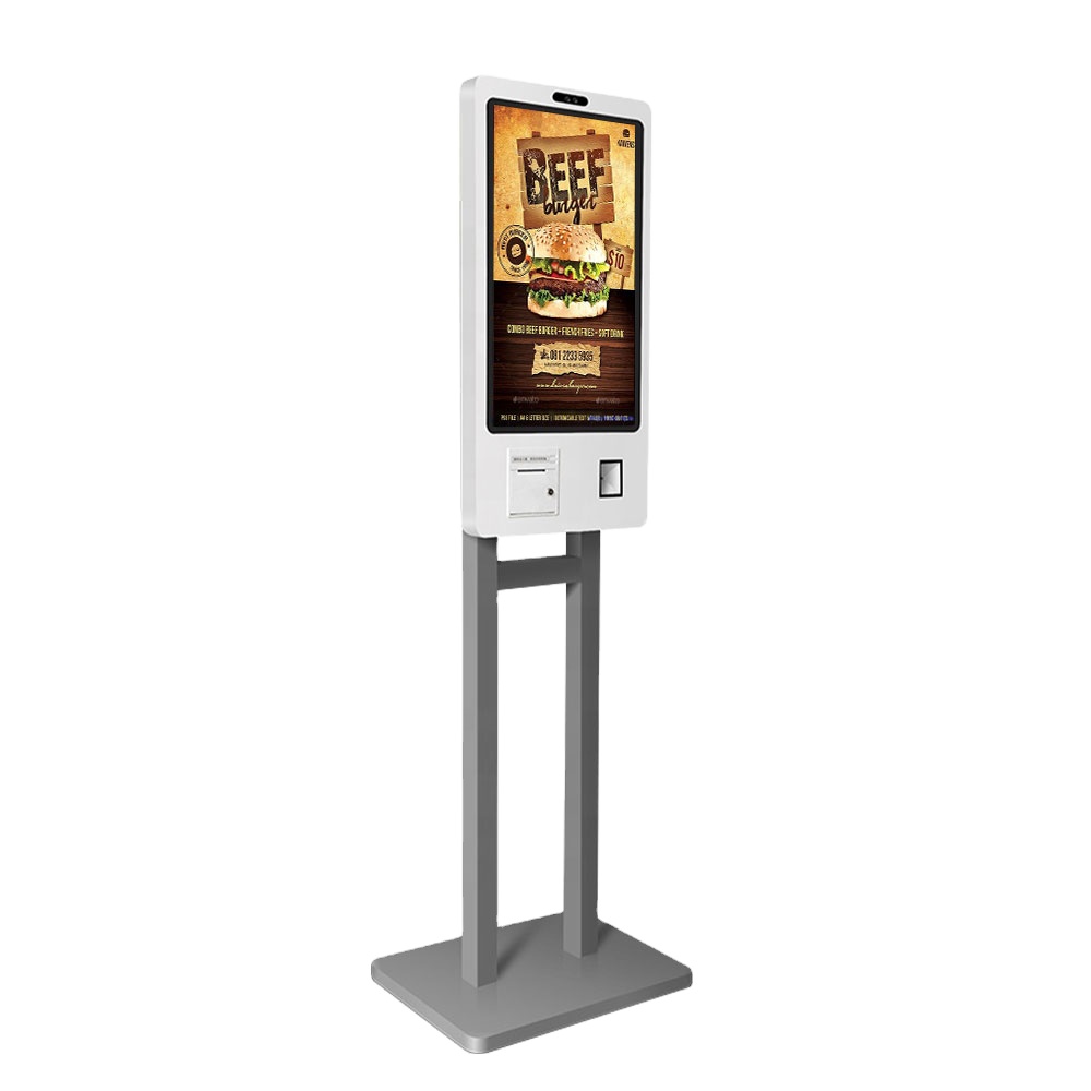 self ordering kiosk in restaurant cash