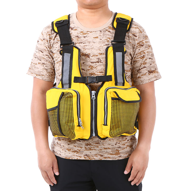 Adult Life Jacket Solid Men Women Adjustable Waterproof Buoyancy Aid Nylon Fishing Vests Sailing Fishing Kayak Life Vest