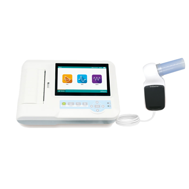 7" colored LCD touch Screen Digital Spirometer Breathing Diagnostic Spirometry with printer portable lung function tester