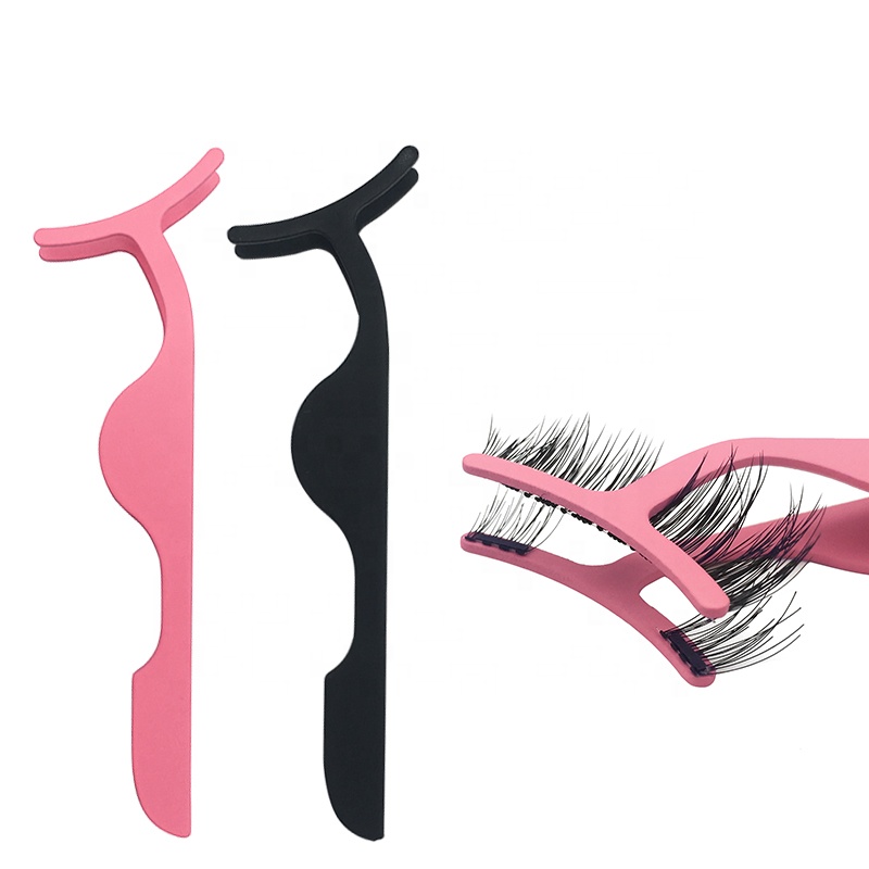 magnet false eyelash tweezers beauty tools magnetic eyelash curl auxiliary device pink tweezers stainless