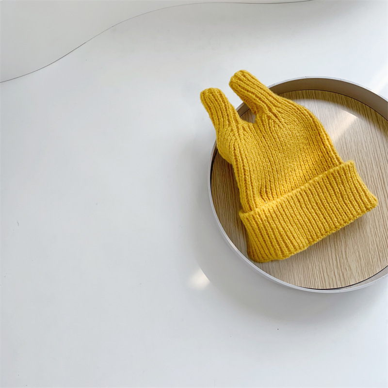 Children's hat tentacles warm solid color baby knit hat for baby in autumn and winter ear protection new woolen baby hats