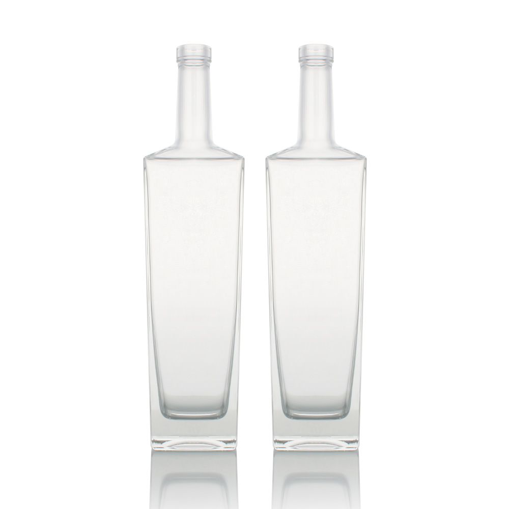 Hot Sale 70cl 75cl Alcohol bottles Straight Shoulder Square Shape Tall Glass Liquor Bottle For Tequila Rum Gin Whiskey Vodka