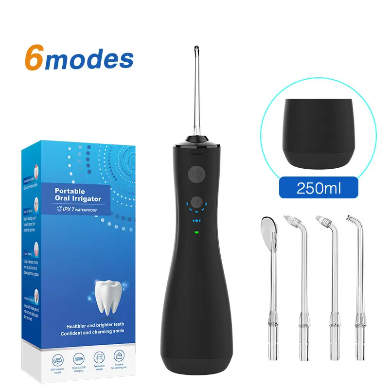 Popular Personal Use Handheld Rechargeable Abs Material Water Pick Dental Clean 6 Modes Oral Irrigator