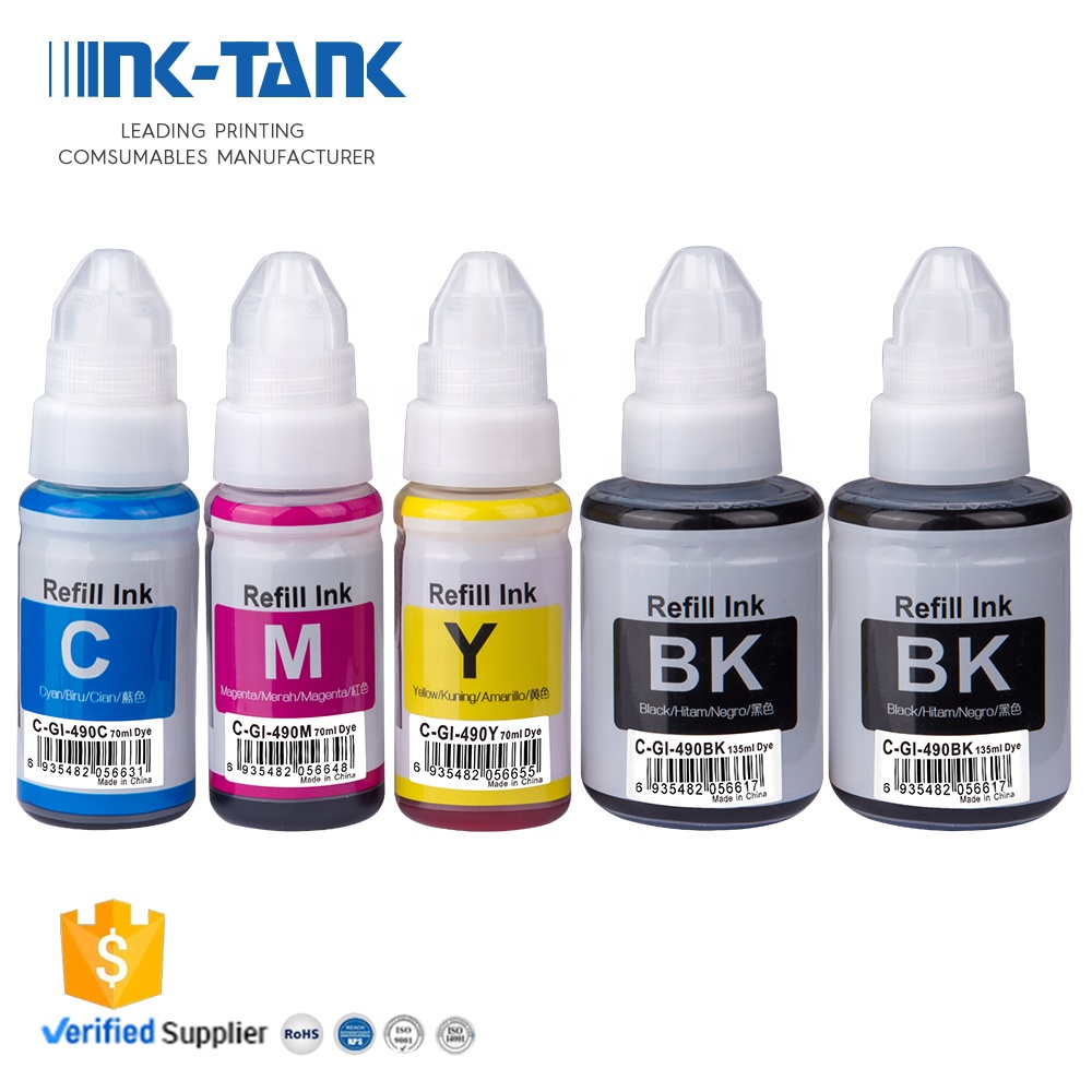INK-TANK GI-490 GI490 GI 490 Премиум Универсальный цветный оптом водная бутылка пополнения DGT чернила для Canon Pixma G2410 G2411 принтер