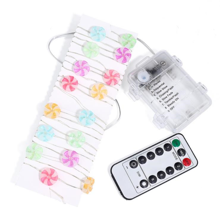 New 5m Round Shape Candy Led String Lights Remote Control Battery Box Powered Festival Yard Decoration