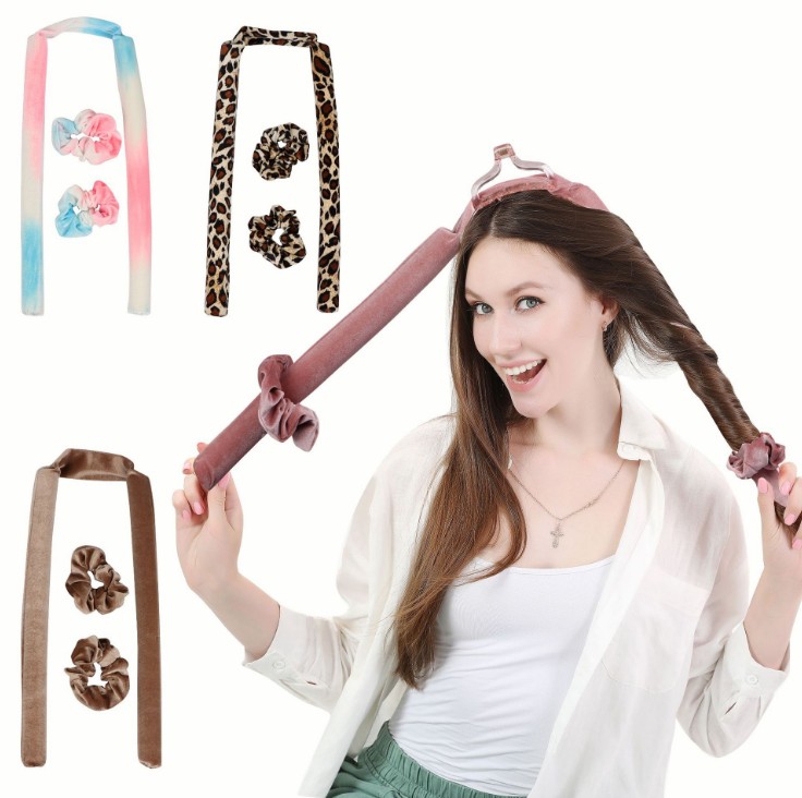 Heatless curling rod headband silk for girl headband accessories/headband hair curler roller
