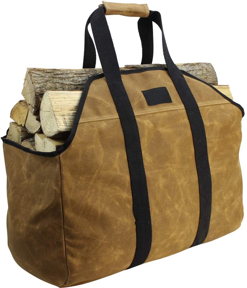 Новый Дизайн Открытый Кемпинг Heavy Duty дрова Tote мешок объемом 16 унций воском холст дрова журнала несущей