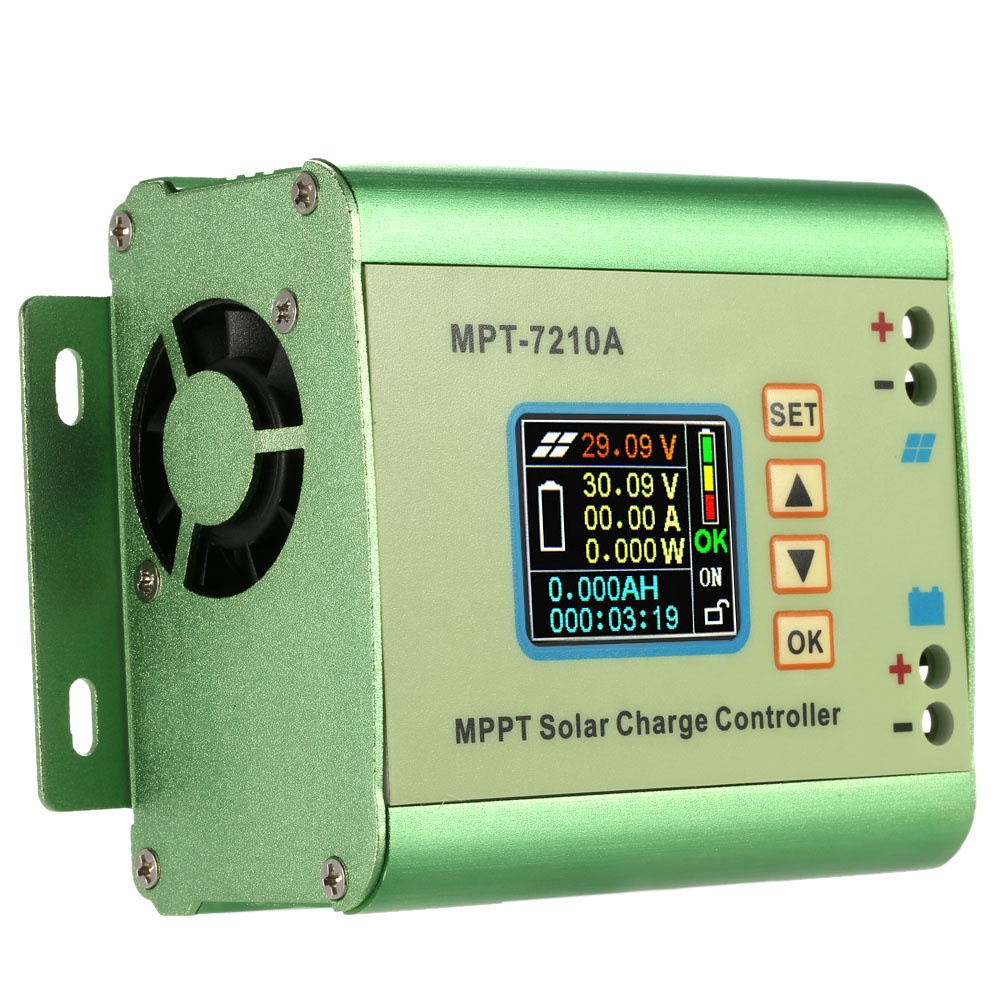 MPPT-7210A 24/36/48/60/72V 10A цветной ЖК-дисплей, регулятор заряда батареи солнечной панели