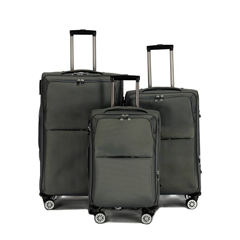 Leather Business And Leisure Travel Suitcase 16 Inch Custom Pattern Gray Black Trolley Bag luggage custom