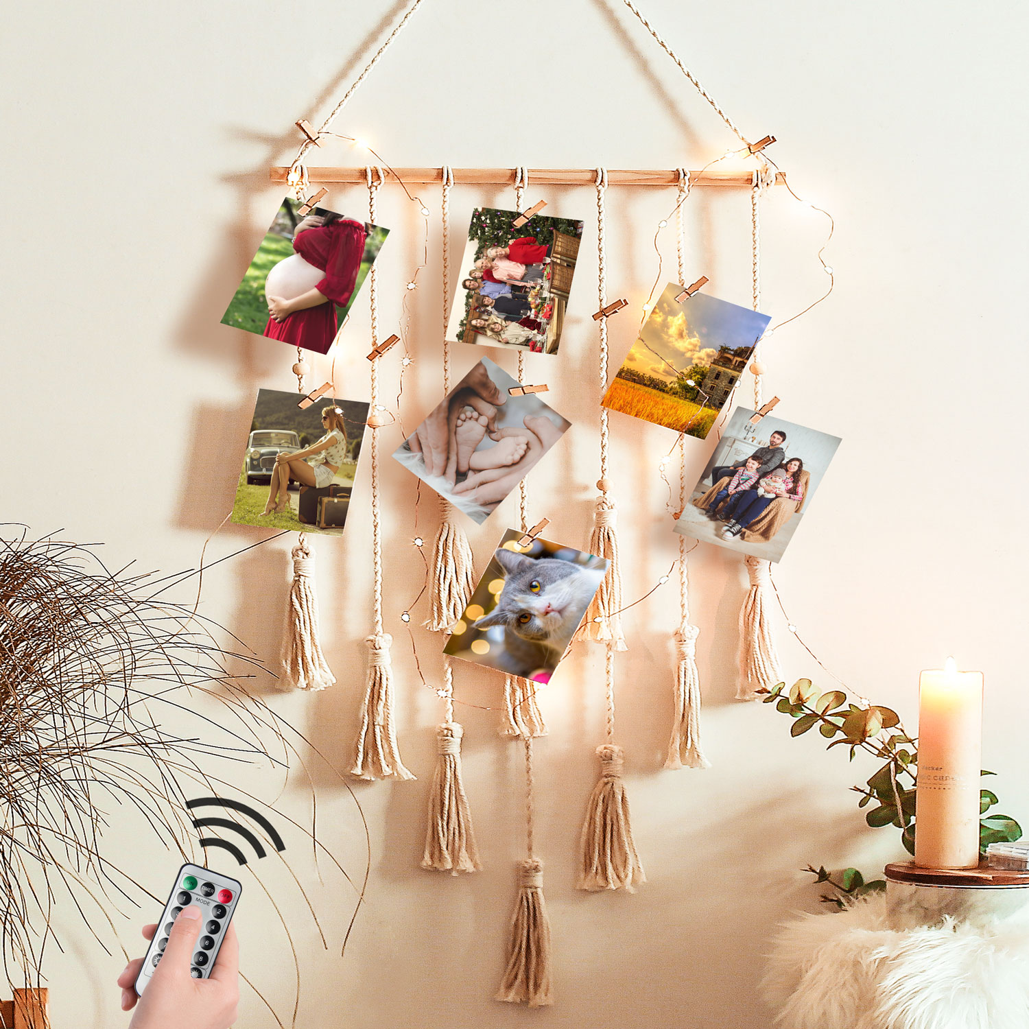 Hanging photo lace wall hanging painting storage box bohemian home decoration mom gift birthday gift girl gift souvenir